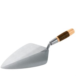 BON TOOL WIDE LONDON FORGED STEEL BRICK TROWEL - 11" WITH LEATHER HANDLE