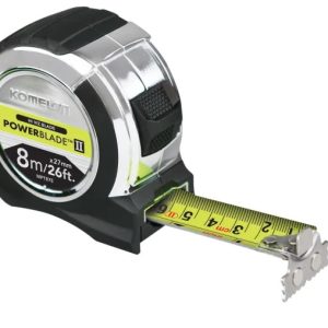 Fisco Hultafors BrickMate 8m Tape Measure - 25mm Wide Blade, Brick/Block Scaling, Red ABS Case, Made In England
