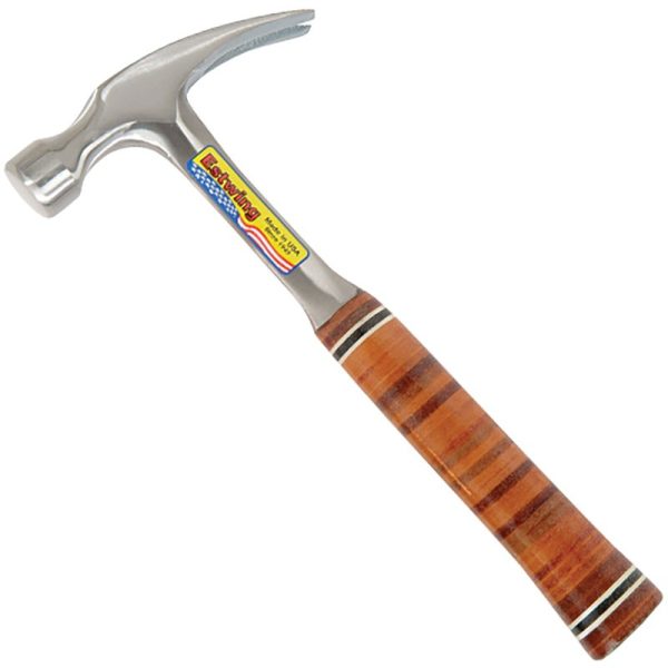 Estwing 20oz Leather Grip Straight Claw Hammer E20S