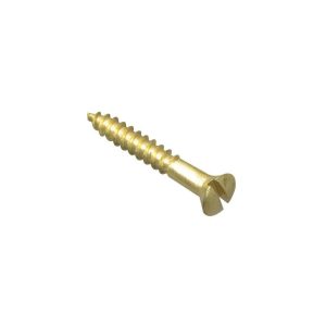 Forgefix Wood Screw Slotted CSK Brass 1in x 6 Forge Pack 20