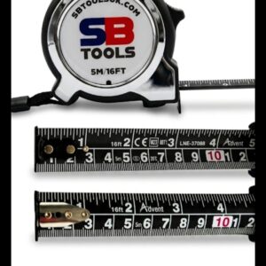 SB Tools Limited Edition Tape Measure Black Series Double Sided Metric & Imperial