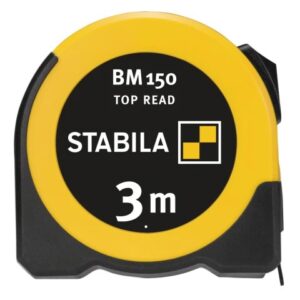 Stabila 3m Tape Measure STB19839 BM150 Top Read Pocket Tape 3m (Width 16mm) (Metric only)