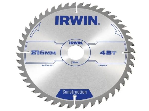 Iwrin General Purpose Table & Mitre Saw Blade 216 x 30mm x 48T ATB IRW1897209
