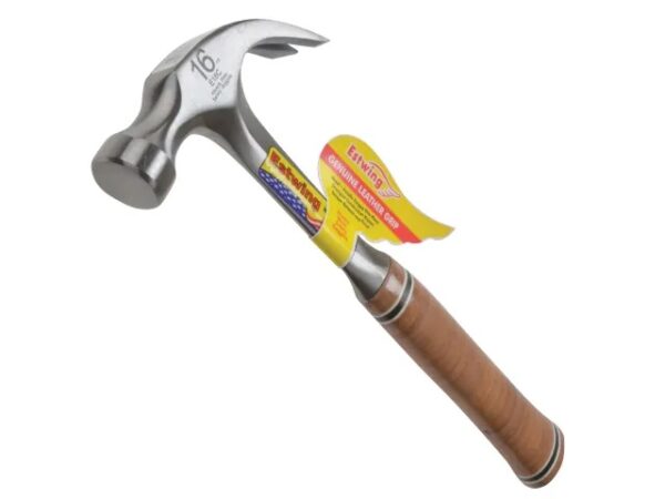 Estwing E16C Curved Claw Hammer - Leather Grip 450g (16oz) E16C