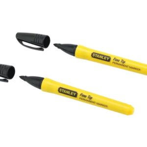 Stanley Fine Tip Permanent Marker Black (Pack 2) STA047316