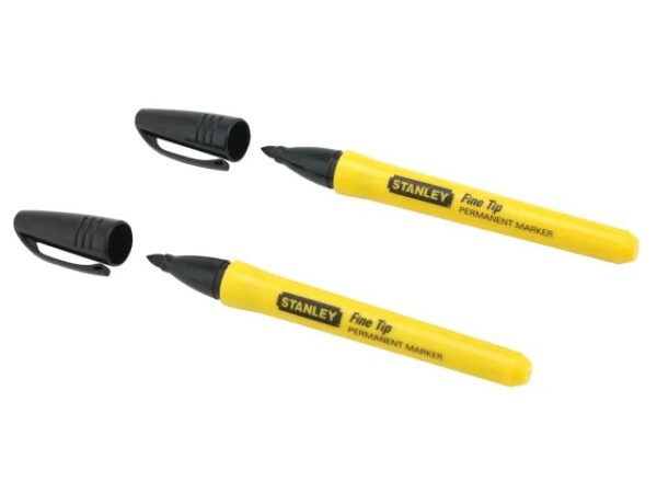 Stanley Fine Tip Permanent Marker Black (Pack 2) STA047316