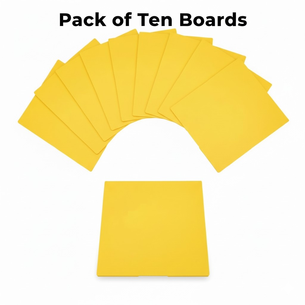 Red Gorilla Ten Pack of Mortar Boards, Yellow Muck Boards Plastic