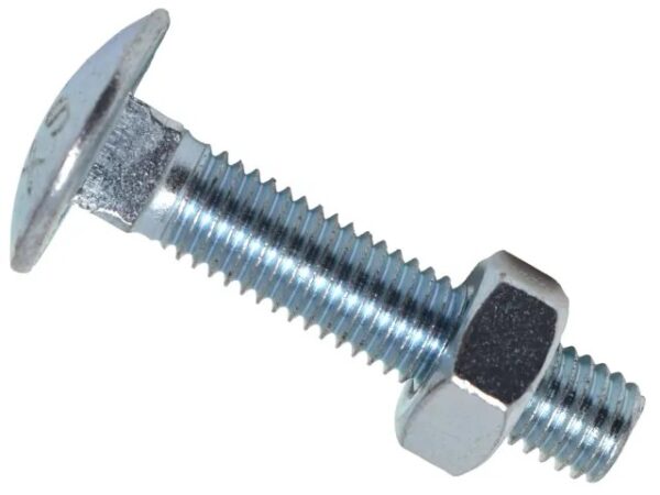 M10 x 30 Coach Bolts with Nuts BZP box 25