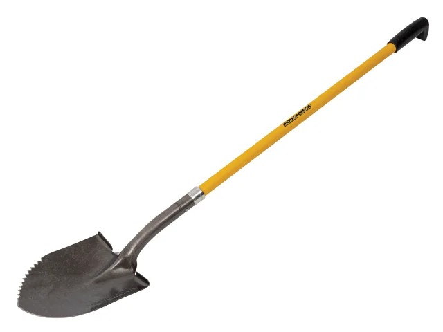 Roughneck ROU68044 Long Handled Shovel-Sharp Serrated Edge, Yellow & Black