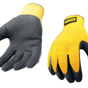 DeWALT Yellow Knit Back Latex Gloves - Large