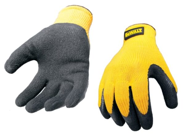 DeWALT Yellow Knit Back Latex Gloves - Large