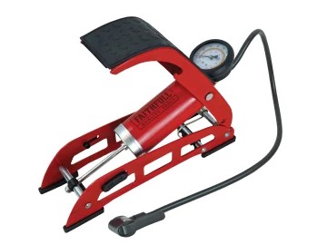 Faithfull FAIAUFPUMP1 Foot Pump Single Cylinder with Gauge