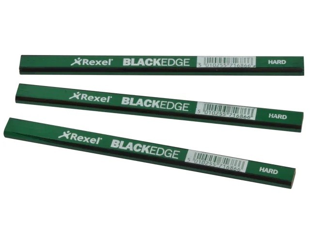 Rexall Black Edge Carpenter's Pencils - Green / Hard (Card 12)