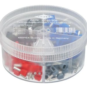 Knipex 97 99 908 Insulated Twin Wire Ferrules Assortment Box, 200 Piece