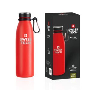 SwissTech Stainless Steel Bottle 500ml/17Oz Screw Lid Red