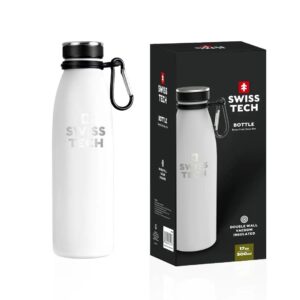 SwissTech Stainless Steel Bottle 500ml/17Oz Screw Lid White