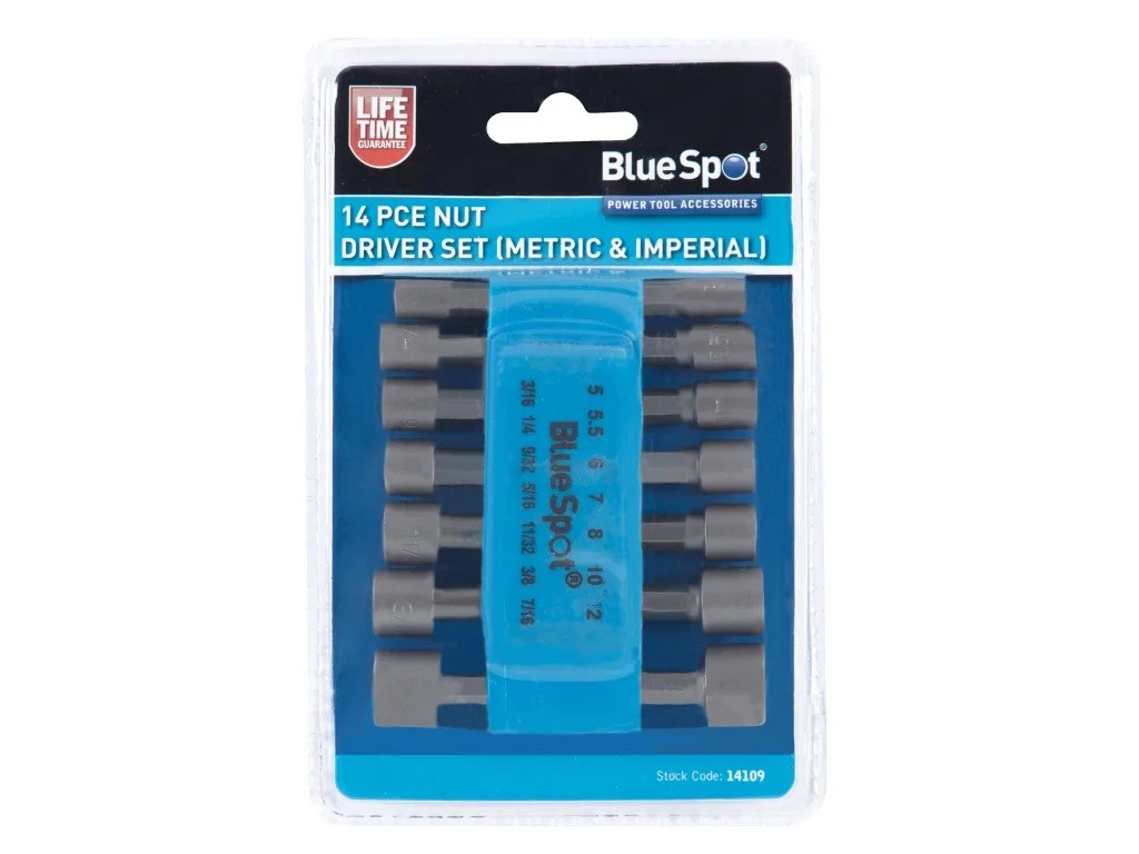 Bluespot Metric & Imperial Nut Driver Set, 14 Piece B-S14109