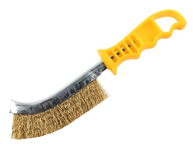 Faithfull Wire Scratch Brush Brass Yellow Handle