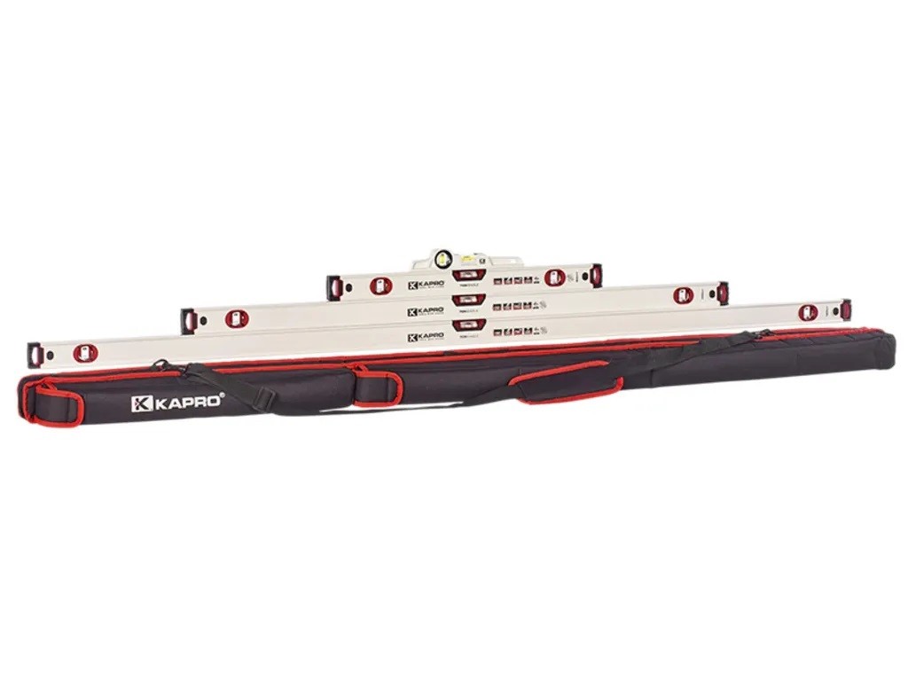 Kapro Eagle Optivision Red Box Level Set, 4 Piece 60cm/120cm/180cm/boat level + case