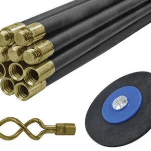 Faithfull Universal Drain Clean Set (10 x Rods Plunger & Worm) FAIDRSET12