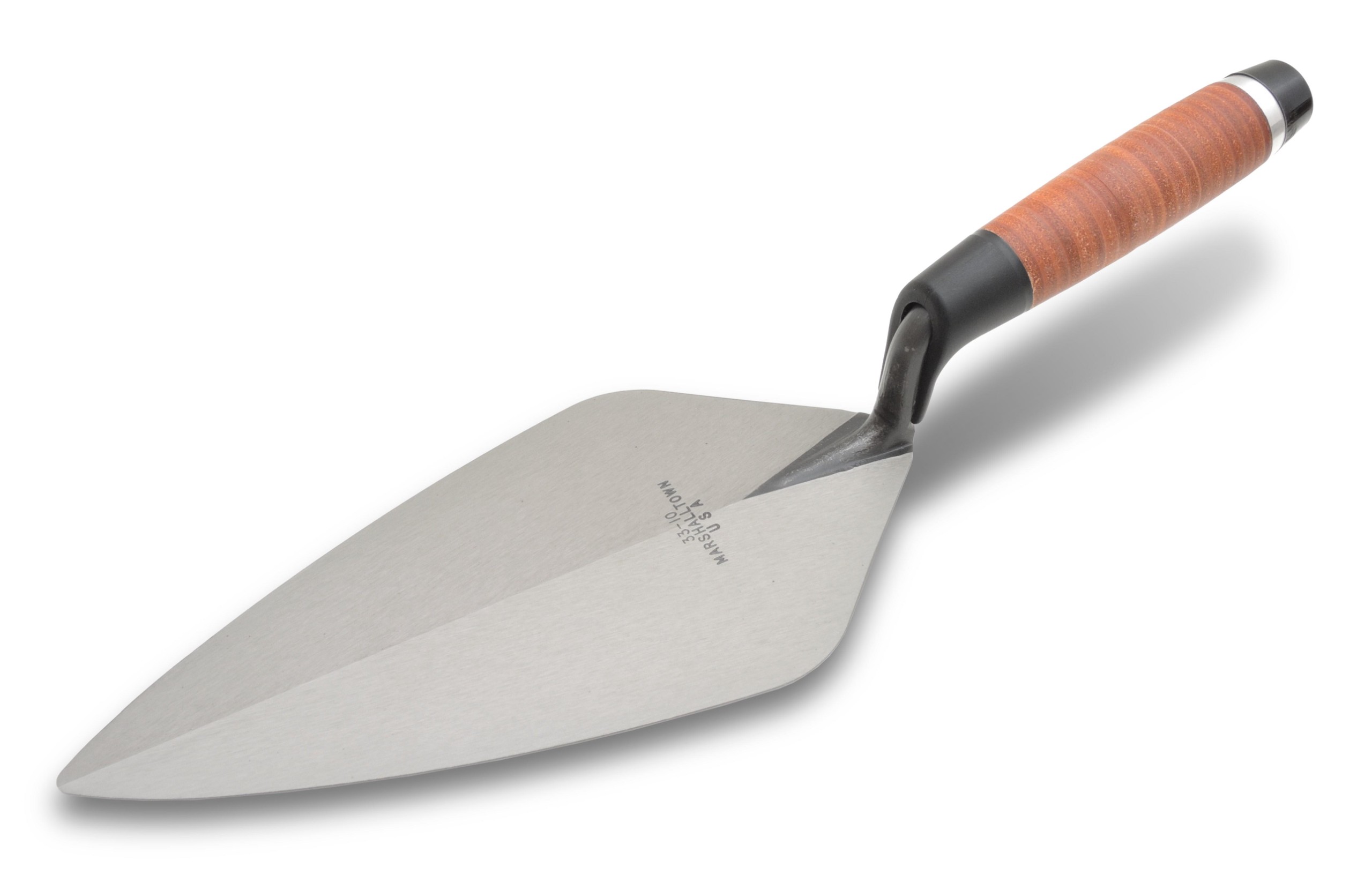 Marshalltown Narrow London 9.5" Brick Trowel, Leather Handle M339.5L 10173
